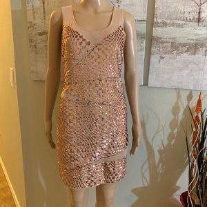 Bebe 2b gold sequin Mini dress